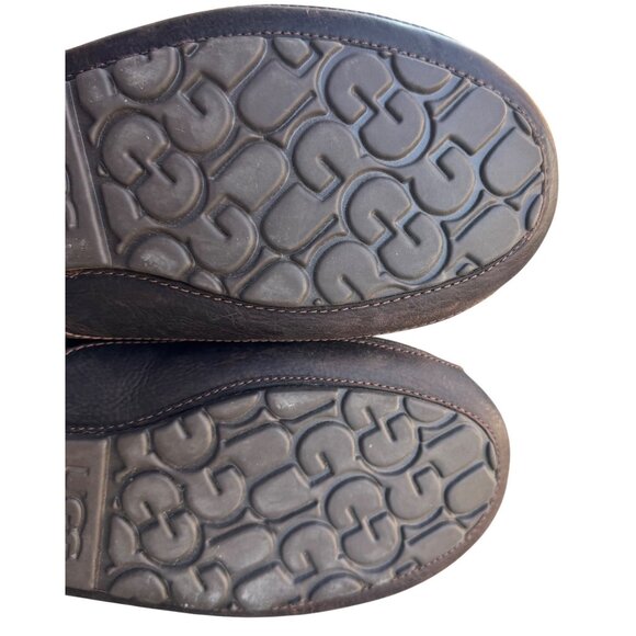 UGG Mens Shearling Lined Leather Slippers Size 9 UK 8 EU 42 - Picture 10 of 13